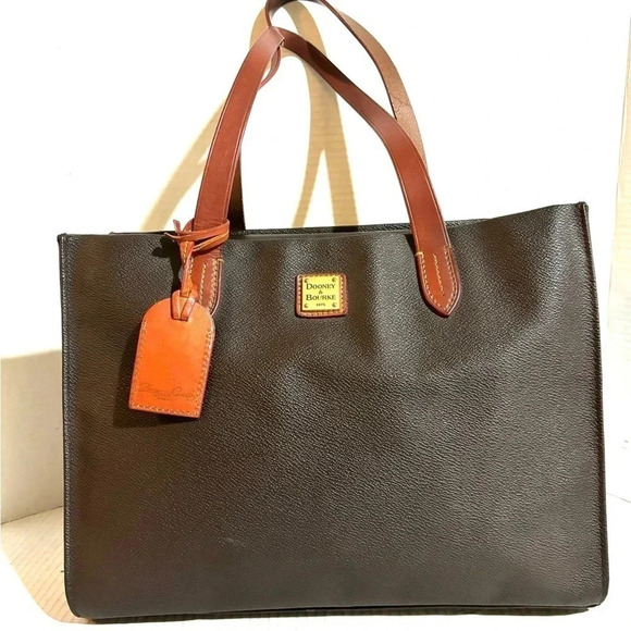 Dooney Bourke dark brown textured leather shoulder handbag - Picture 5 of 12